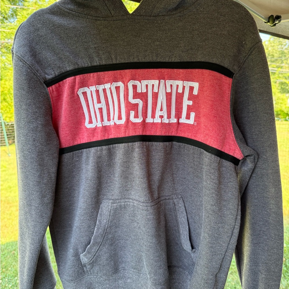 Ohio State Women's Gray and Red Hoodie